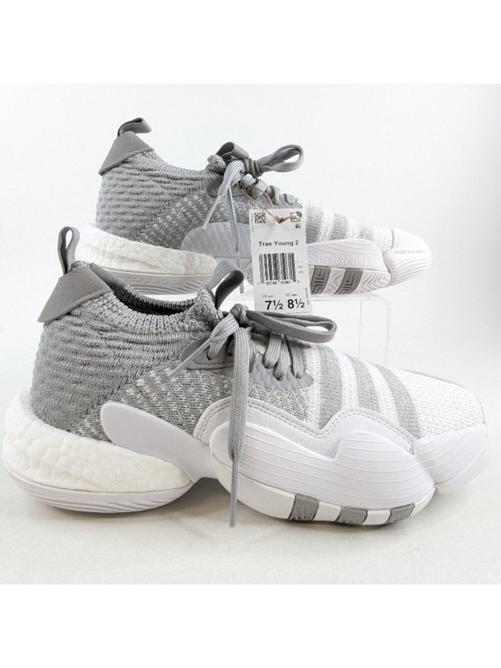 Adidas Trae Young 2.0 Basketball Shoes Men’s Size 7 Grey White H03842 - NEW